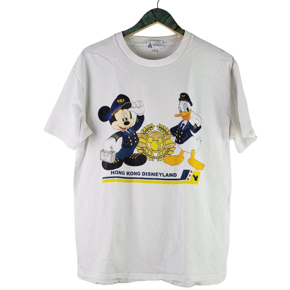 Disneyland Hong Kong Mickey Donald Duck Yacht Club T-shirt Sz XL